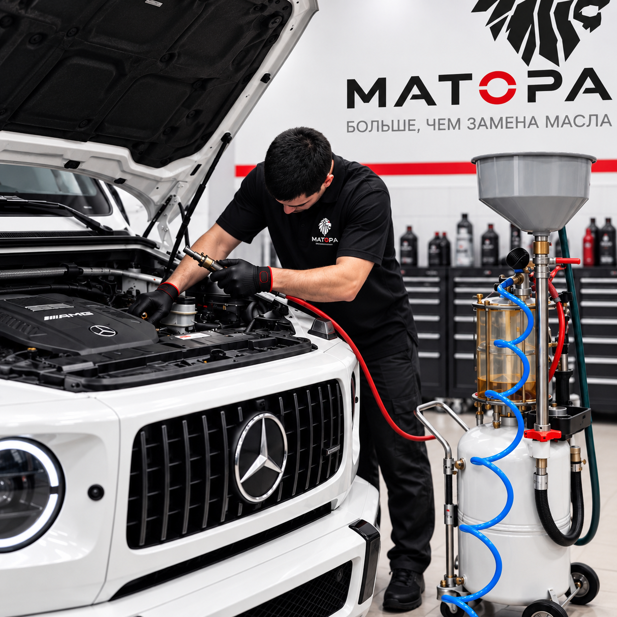 Замена масла на Mercedes в сервисе МАТОРА